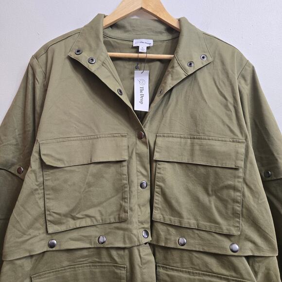 NWT The Drop Womens Military Elevated Staple Convertible Utility Trench Coat XL - Picture 3 of 12